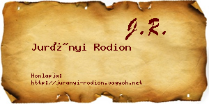 Jurányi Rodion névjegykártya